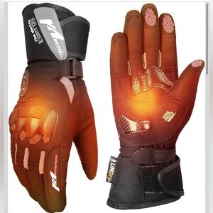 Heated KEMIMOTO Motorcycle Gloves for Men - Black